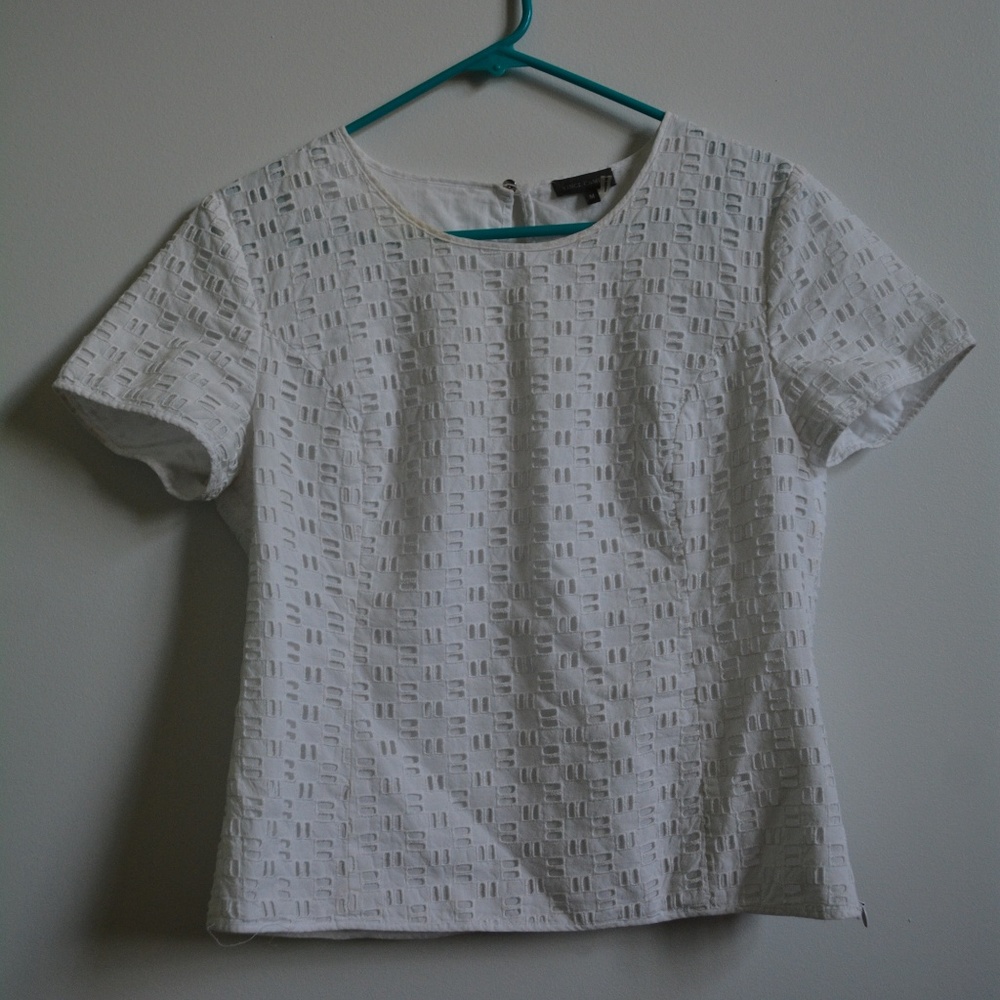 White Vince Camuto fitted blouse